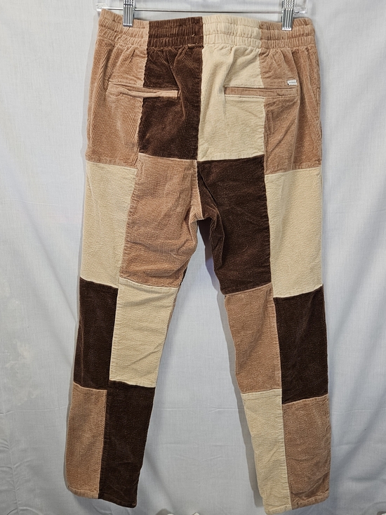 Mens Pacsun Patchwork Corduroy Jogger Pants - Brown/Beige - Picture 5 of 14